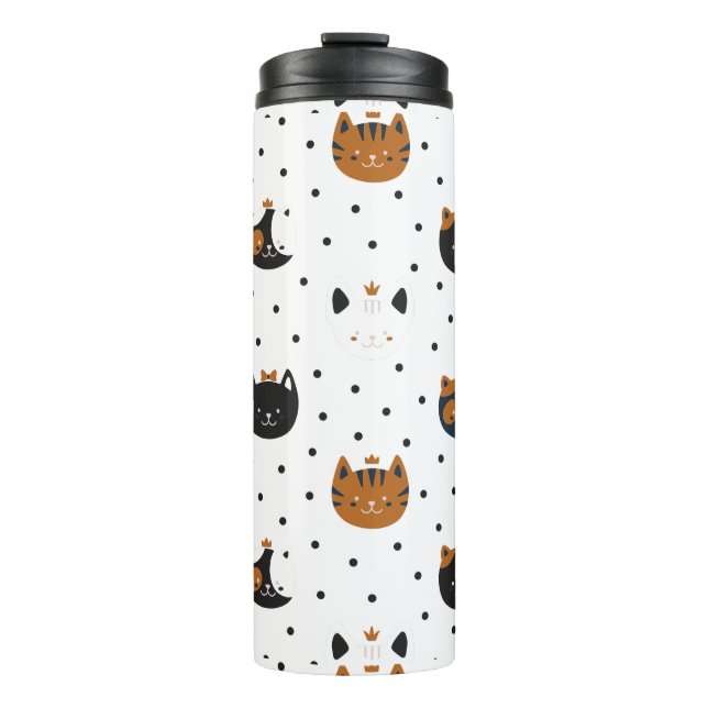 Garrafa Térmica Padrões de Gato Chic Elegante (Frente)