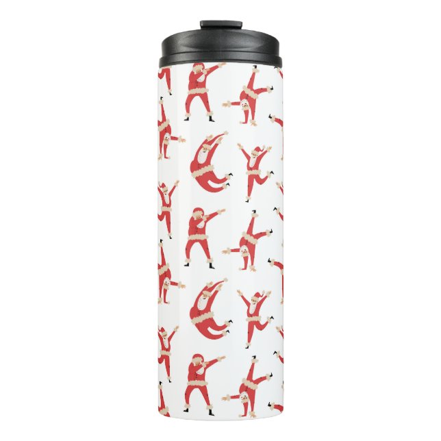 Garrafa Térmica Padrões de Natal Divertidos para Papais noeis Dabb (Frente)