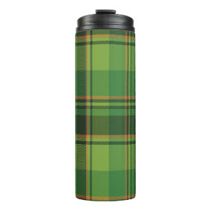 Garrafa Térmica Padrões DE XADREZES CELTICAS VERDES E LARANJAS IRL