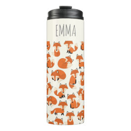 Garrafa Térmica Padrões Florestais de Outono Da Papoeira Cura