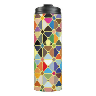 Garrafa Térmica Padrões geométricos multicolores com formas de o