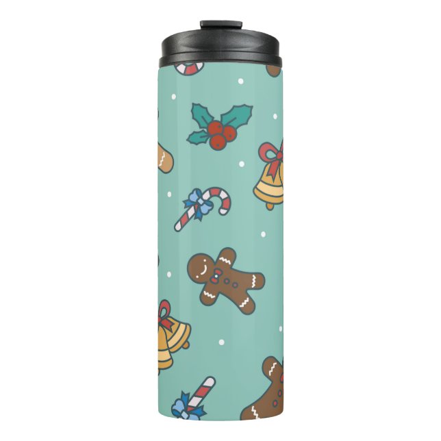 Garrafa Térmica Padrões sem costura de natal (Frente)