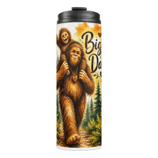 Garrafa Térmica Pai do Pé Grande Aquarela Sasquatch Pai Floresta