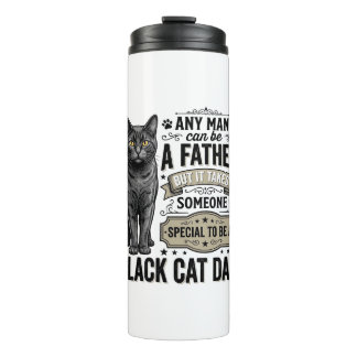 Garrafa Térmica Pai Gato Preto Camisa Vintage Engraving Design_1