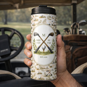 Garrafa Térmica Pai Golfista Personalizado Melhor Por Par Monogram