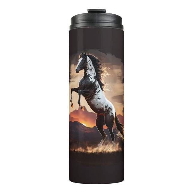 Garrafa Térmica Paint Horse reerguendo no Sundown Tumbler (Frente)