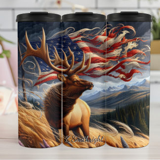 Garrafa Térmica Paisagem de Bandeira Americana Majestosa