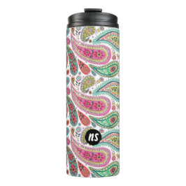 Garrafa Térmica Paisley Bright Monograma | Tumbler térmico