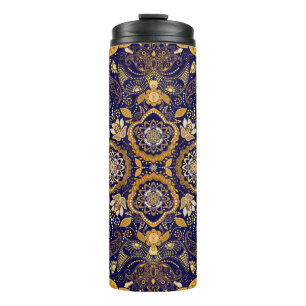 Garrafa Térmica Paisley Elegance: Padrão de Design têxtil