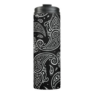 Garrafa Térmica Paisley elegance: padrão étnico uniforme.