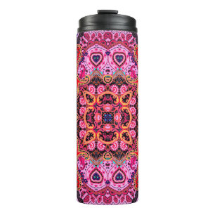 Garrafa Térmica Paisley multicolor com padrão de design do lenço