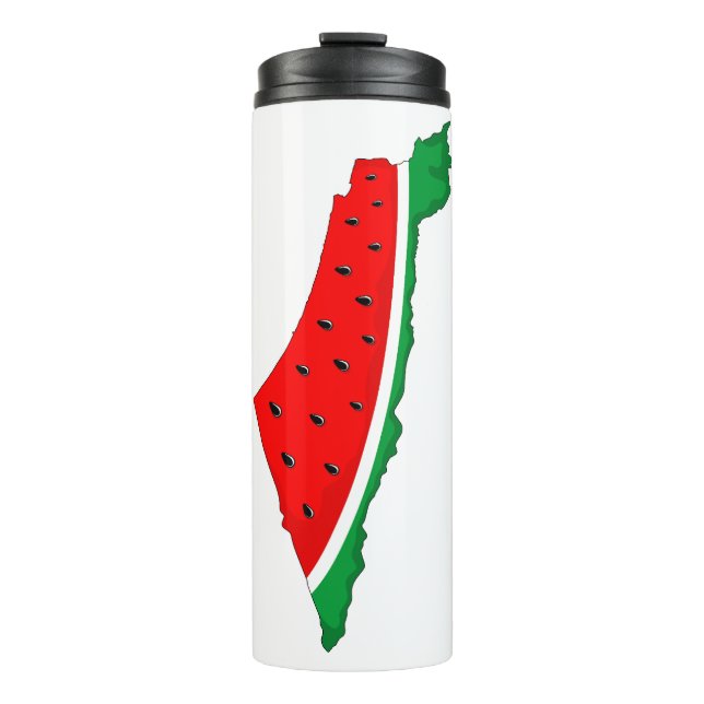 Garrafa Térmica Palestina - Mapa Watermelon - Símbolo da liberdade (Frente)