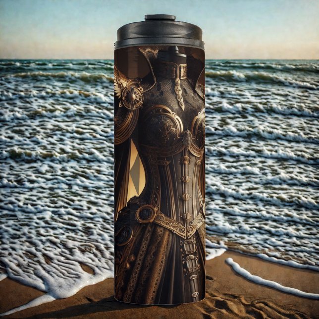 Garrafa Térmica Palhaço de Impressão Dourada e Negro Vitoriano Ste (Criador carregado)