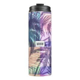 Garrafa Térmica Palm Padrão monograma personalizado tumbler