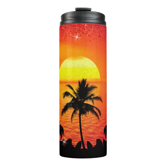 Garrafa Térmica Palm Trees & Fiery Sky (Frente)