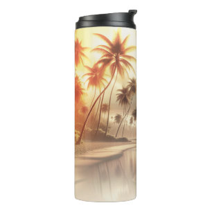 Garrafa Térmica Palm Trees & Orange Sunset Beach