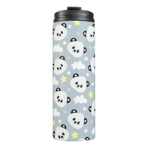 Garrafa Térmica Panda com estrelas e nuvens