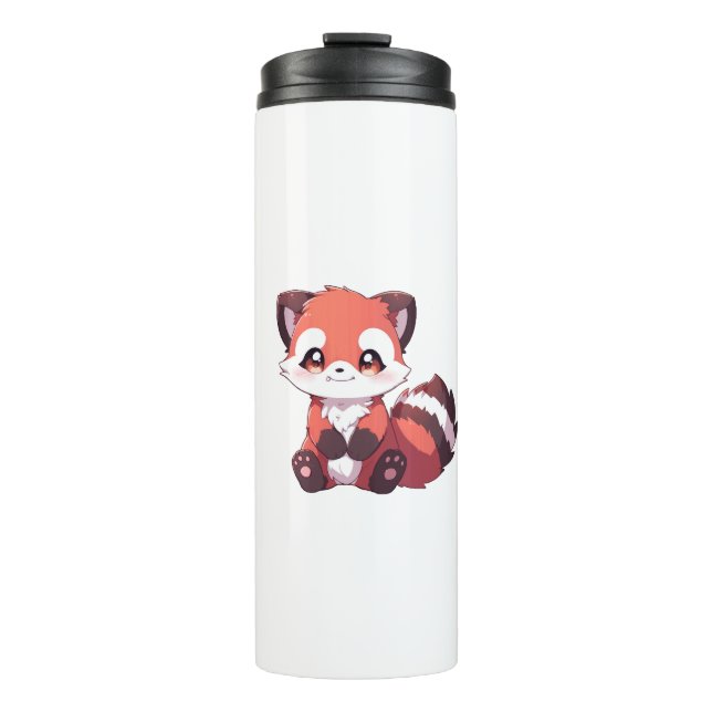 Garrafa Térmica  panda vermelho fofo (Frente)
