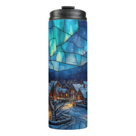 Garrafa Térmica Panoramic stained glass winter village