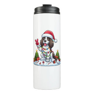 Garrafa Térmica Pão de Paz Inglês Springer Spaniel Cão de Natal