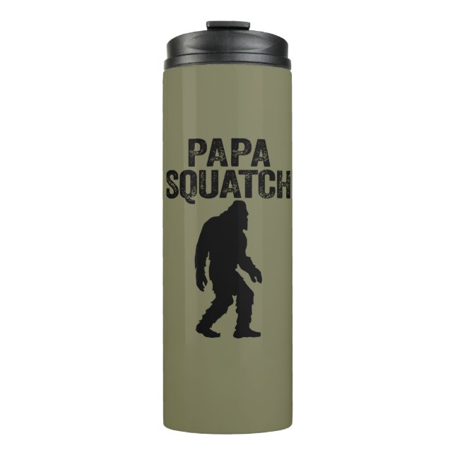 Garrafa Térmica Papa Squatch Engraçado Pé Grande - Presente Dia de (Frente)