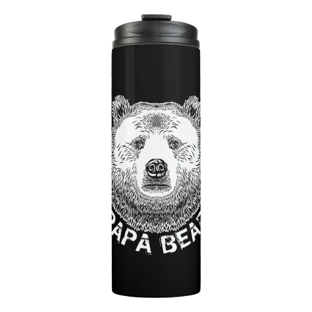 Garrafa Térmica Papá Urso, Ilustração Desenhada À Mão (Frente)