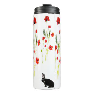 Garrafa Térmica Papagaios vermelhos Coelho Coelho Floral