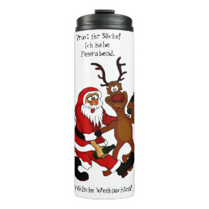 Garrafa Térmica Papai Noel com alce - Festa de sapos