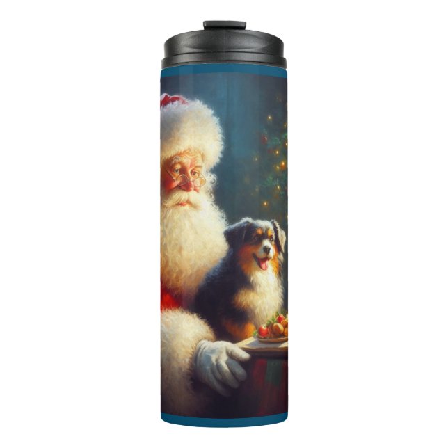Garrafa Térmica Papai Noel de Natal com Cães 5 (Frente)