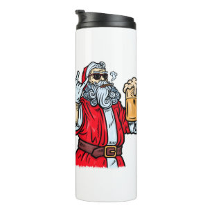 Garrafa Térmica Papai Noel Mau, Rocha, Cerveja e Charuto