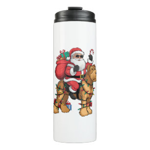 Garrafa Térmica Papais noeis De Iluminação Xmas Que Andam Airedale