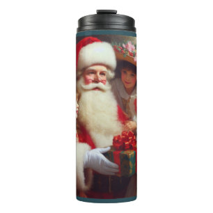 Garrafa Térmica Papais noeis de Natal com Crianças 1