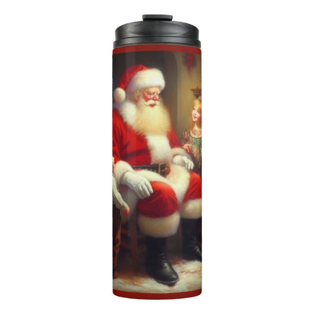 Garrafa Térmica Papais noeis de Natal com Crianças 3 (Frente)