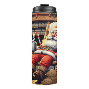 Garrafa Térmica Papais noeis dormindo no Natal