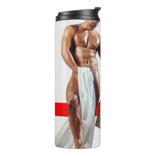 Garrafa Térmica Papel branco espiral de Natal da SlipperyJoe's esp