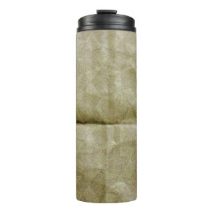 Garrafa Térmica Papel castanho enrugado. Aumenta o papel. Plano de