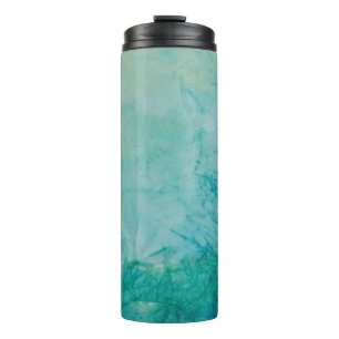 Garrafa Térmica Papel com abstrato azul, verde, e preto da pintura