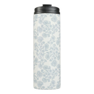 Garrafa Térmica Papel de embrulho floral botânico azul vintage