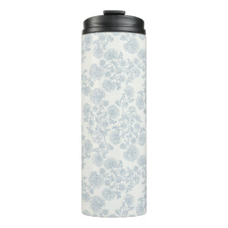 Garrafa Térmica Papel de embrulho floral botânico azul vintage