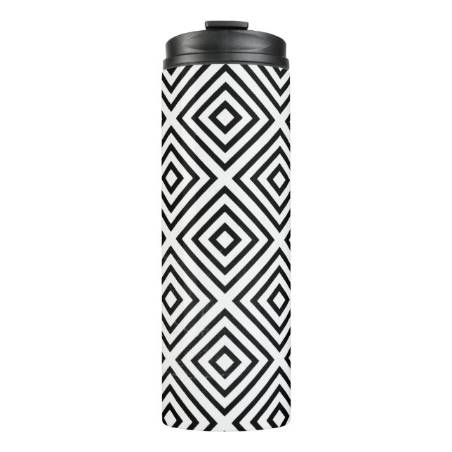 Garrafa Térmica Papel de parede digital branco e preto (Frente)