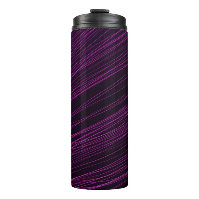 Garrafa Térmica Papel de parede digital branco e roxo (Frente)