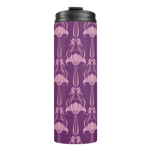 Garrafa Térmica Papel de parede flexível - Design violeta rosa (Frente)