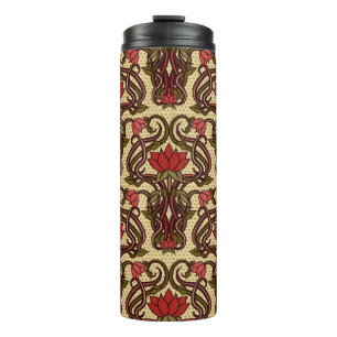 Garrafa Térmica Papel de parede floral sem costura no estilo art n