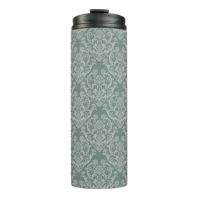 Garrafa Térmica Papel de parede floral verde (Frente)
