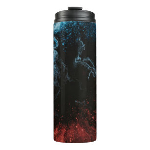 Garrafa Térmica Papel de parede vermelho e azul