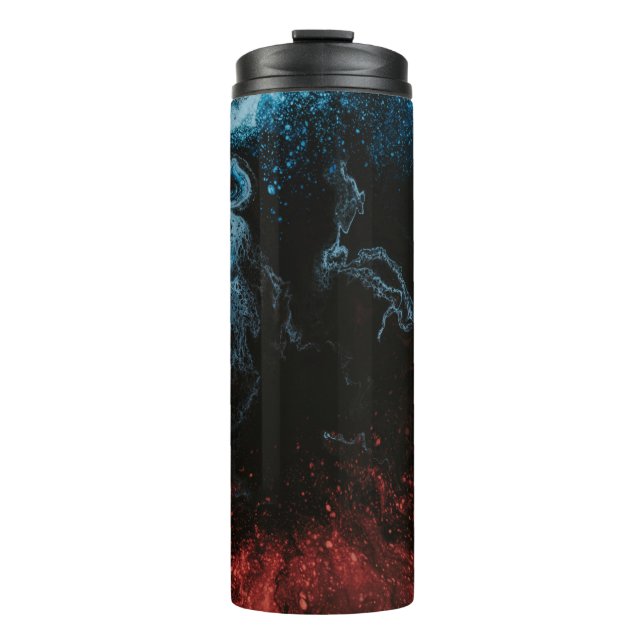 Garrafa Térmica Papel de parede vermelho e azul (Frente)