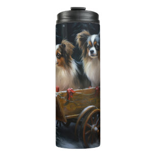 Garrafa Térmica Papel de Seda Papillon Trineo Natal Decoração de N