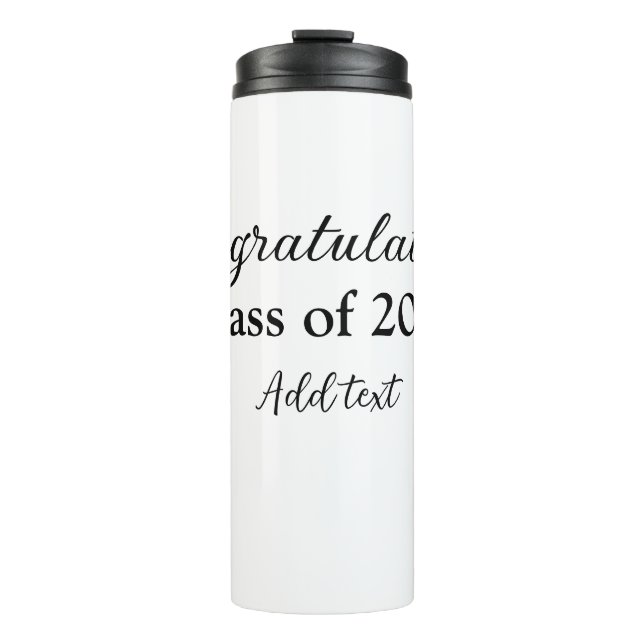 Garrafa Térmica Parabéns de graduação simples, adicionar classes m (Frente)