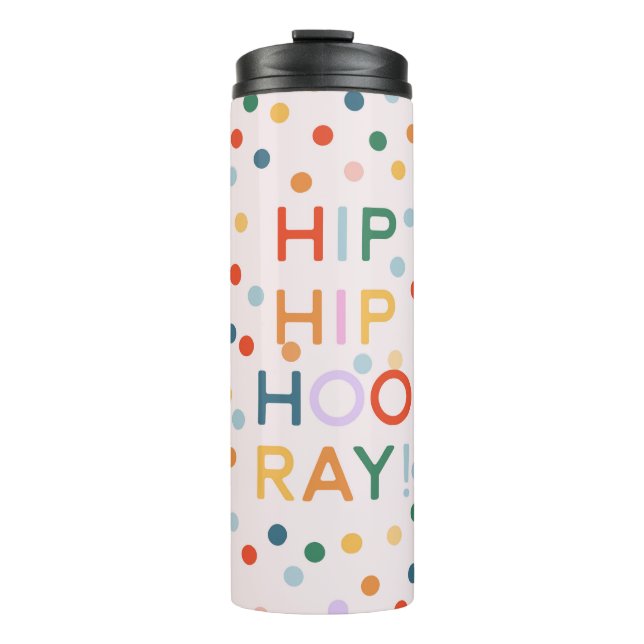Garrafa Térmica Parabéns Hip Hip Hooray Formando Aniversário (Frente)
