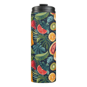 Garrafa Térmica Paraíso Tropical Vibrante: Design de Fruta de Exót